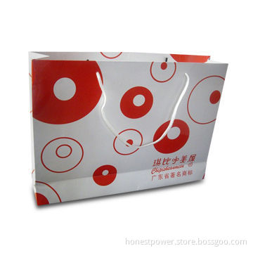 Gift Paper Bag with PP Rope, Customized Designs and Sizes are Accepted